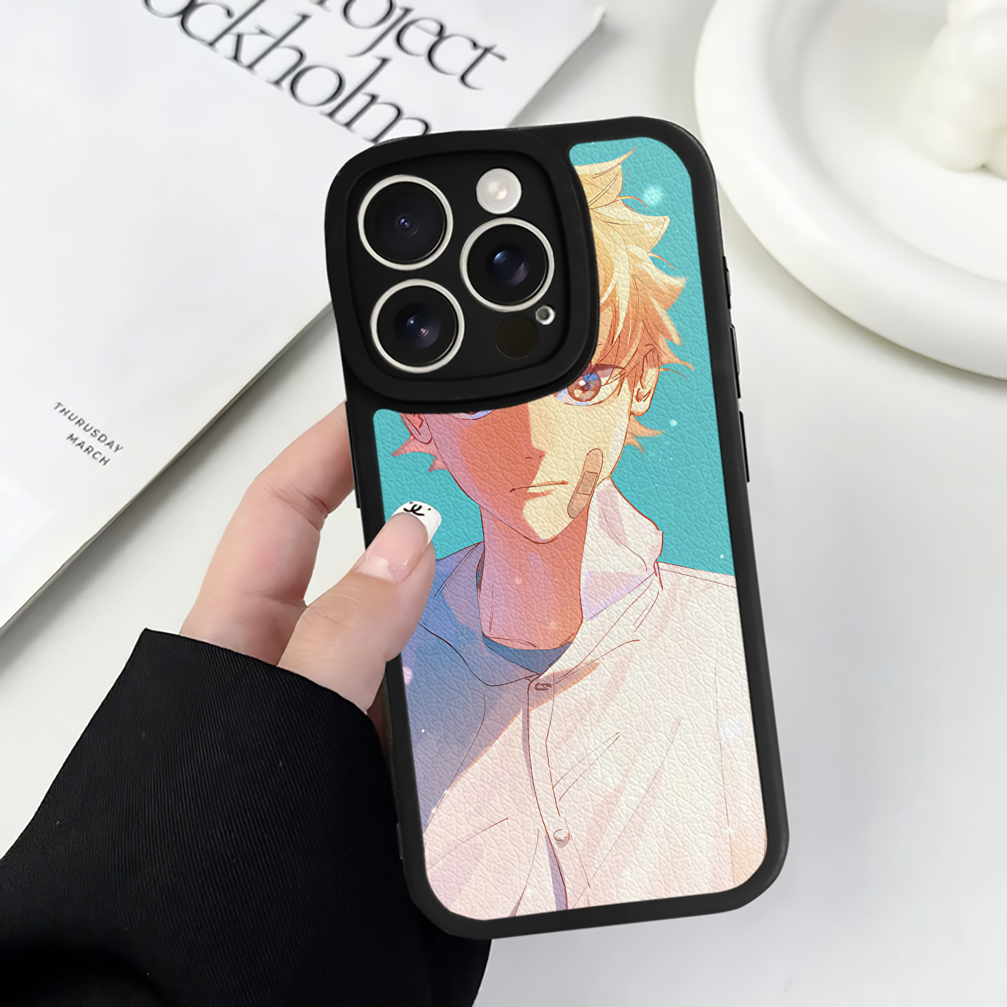 （画像用） ハイキュー!! Haikyu!! 【iPhone 16シリーズ対応】シリコンスマホケース（レザー調） 材質：シリコン